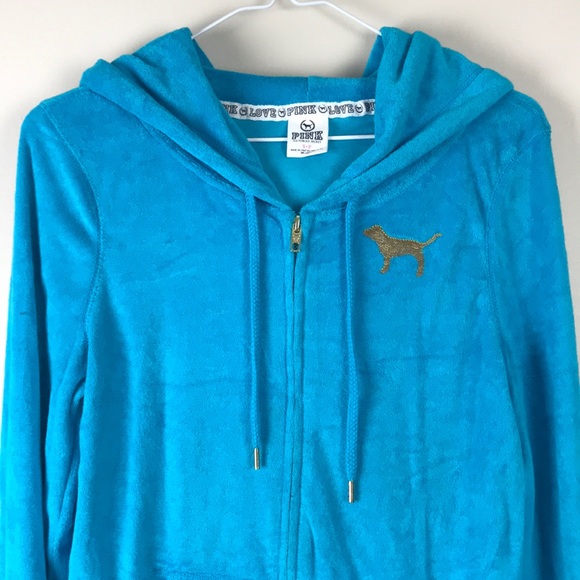 PINK Victoria’s Secret Blue and Gold Jacket Size S - Picture 3 of 5